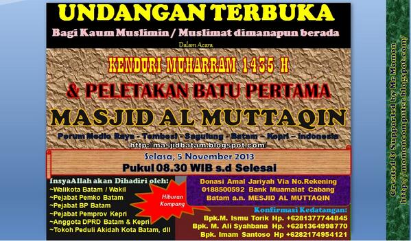 RT <a href="/WanitaBatam/">#YakinHappy</a> UNDANGAN SUPER <a href="/YOTBatam/">Young On Top Batam</a> u/ hadir &amp; mendukung KENDURI MUHARRAM #Batam #Indonesia