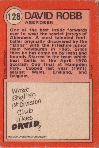 ScotsFootyCards's tweet image. #DavidRobb #Aberdeen (Back) 1972