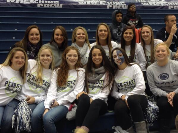 Bwine volleyball supporting #PennStateVolleyball at #RecHall vs. Iowa! Let's go state!