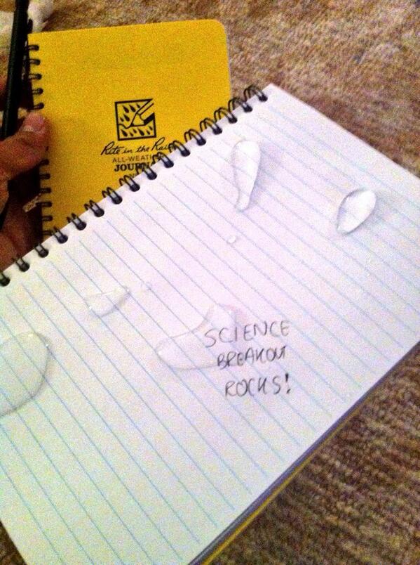sciencebreakout's tweet photo. Just got waterproof notebooks!! #readyforscience @BreakoutDC2013 @BreakoutNYC2013 @HealthyBreakout @TeamVets2013 http://t.co/A4DdO1coNG