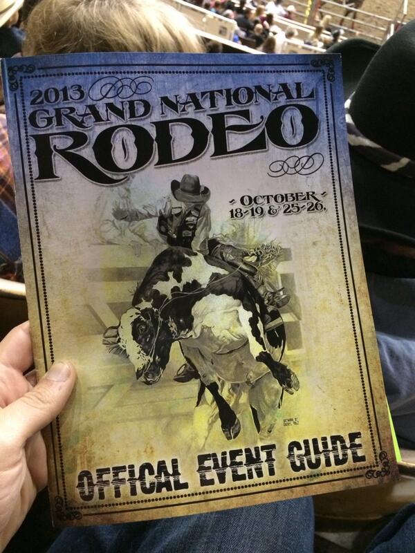 RMBaum's tweet photo. Emcee at Grand National Rodeo: Getting this horse out of the stadium is like getting my girlfriend out of Wal-Mart http://t.co/y95PNWeJT6