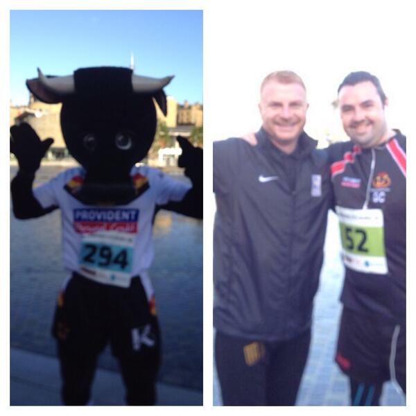 Congrats to <a href="/BullsFoundation/">Bulls Foundation</a> &amp; Bullboy for running <a href="/BradfordRun/">Bradford City Run</a> today Text 'BULL13 5' to 70070 to sponsor them £5!