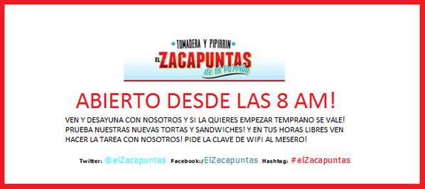 ElZacapuntas's tweet photo. RORROS A PARTIR DE MAÑANA LOS ESPERAMOS DESDE LAS 8 AM! PARA LOS QUE LA QUIERAN EMPEZAR TEMPRANO! TORTAS Y SANDWICHES http://t.co/p0pdk5wv34