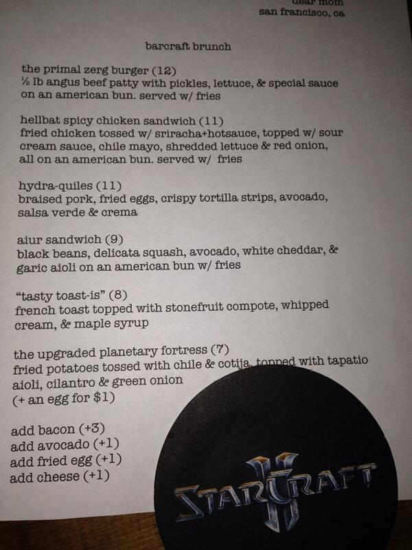 feardragon64's tweet image. Barcraft SF menu. @showdowneSports #sfwcs #WCSNA #WCS