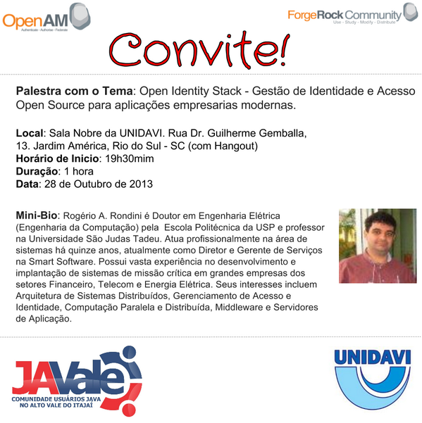 marcondesm's tweet image. Palestra @javaaltovale amanhã a noite. Teremos transmissão por Hangout. Segue o convite.