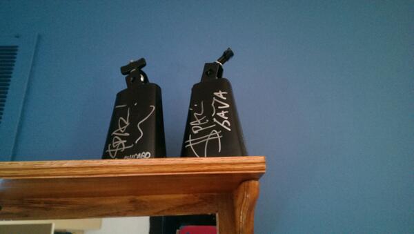 TheBrittaniHale's tweet image. He came back with another bell from the @hctmummies Chicago concert. Wonder how many they see? #cowbelt #mummies