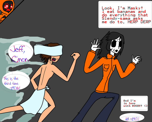 FemaleMask's tweet photo. WTF Jeff why would u take maskys mask? http://t.co/n4sP04NrZU