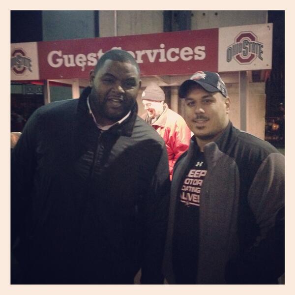 QPitcock's tweet image. Orlando Pace and I before he was inducted into College Football Hall of Fame. #pancakeblock #ohiostate #gobucks