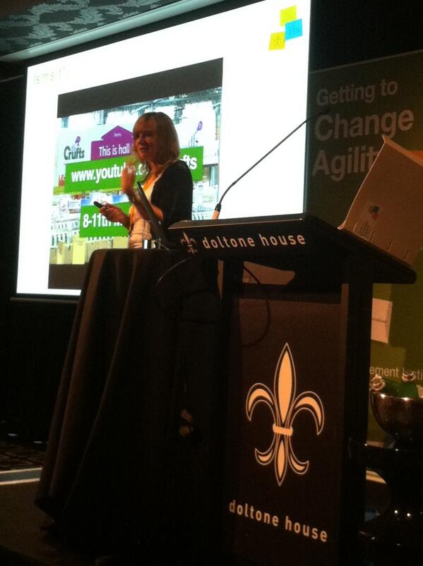 CMI Pres Caroline Perkins introducing the 2013 Conference #cmiagility