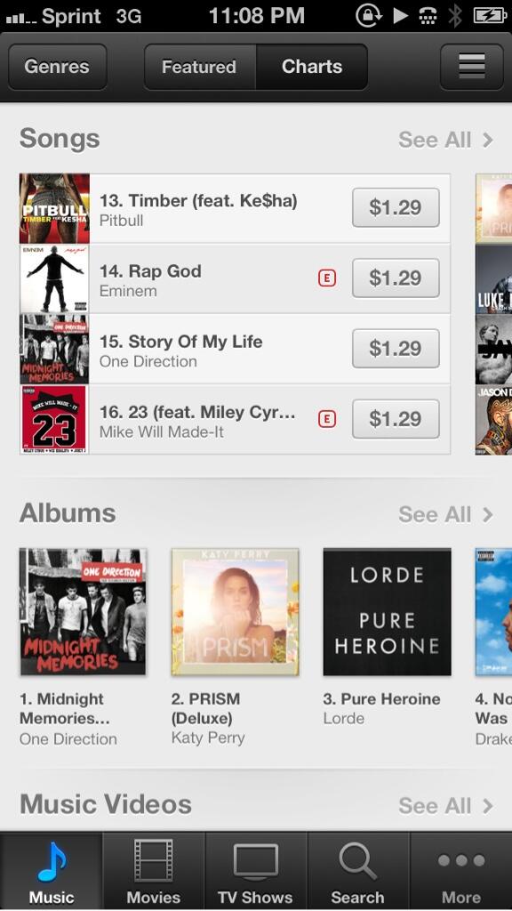 #MMUpdate: Currently midnight memories is #1on the i tunes US charts & story of my life is #15
