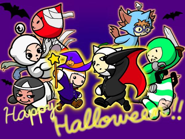 【電波人間のハロウィン：11】　朝のにわとりさんのイラスト