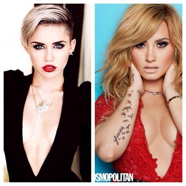 JustRelateLife's tweet photo. Who is more hot? 
RT for Demi Lovato 
FAV for Miley Cyrus http://t.co/Rob4hECIyz