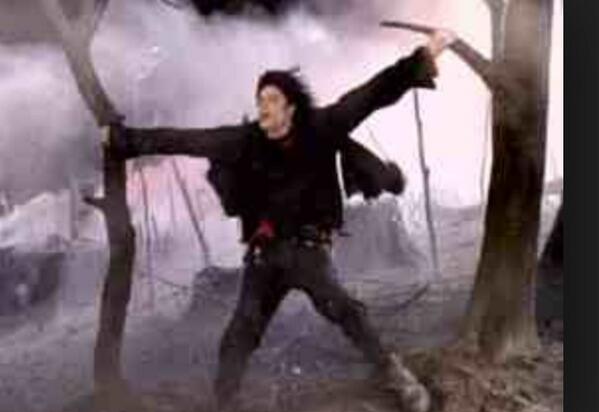 LarryHongman's tweet photo. Got into work but will just be spending all day recreating the earth song video by Michael Jackson http://t.co/WQ9FhkmM4C