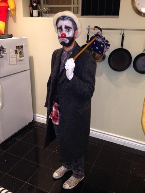 JoeyRichter's tweet photo. And thus, in my jet-lagged delirium this Saturday, I put together this...a classic sad hobo clown... http://t.co/xkPaBAMcKN
