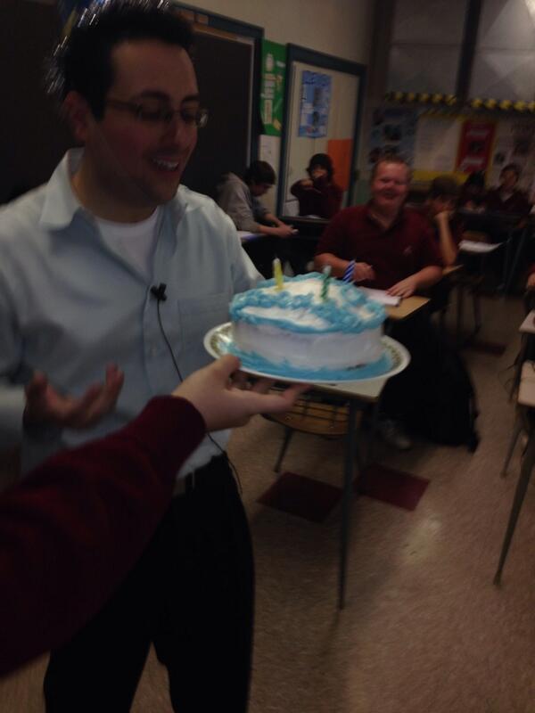 CambrianCarr's tweet photo. I think it's safe to say we got Mr. Rocchetta good! #HappyBirthday 👌😊 @RocchettaSMC @10Phae http://t.co/9P4w0mMdxh