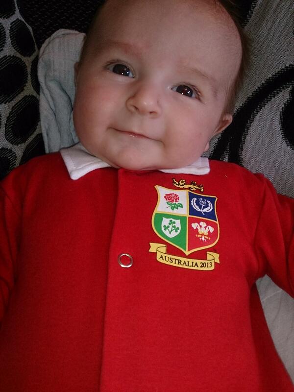 _turner90's tweet image. The youngest British lions fan. @lionsofficial. #britshlions #baby #fan #rugby