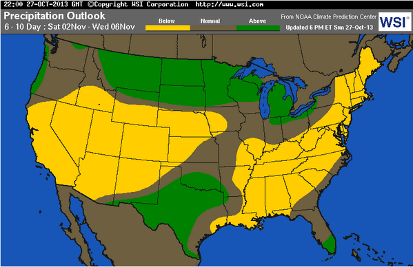 intellicast's tweet photo. Here's a snapshot of the precip outlook for the next 6-10 days. Will your area see any #rain or #snow? #wx http://t.co/FDsvgqAu0t