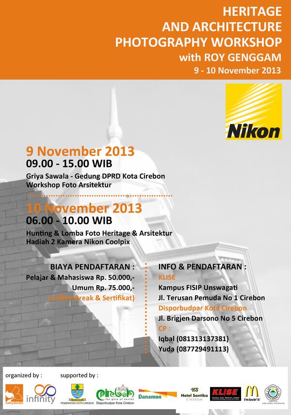 iqbal0510's tweet photo. @KLISE_Unswagati @ranafotocom Revised poster. Heritage and Architecture workshop with @roygenggam   9-10 Nov 2013. http://t.co/3FAK9JTYvO