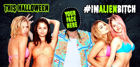 springbreakers's tweet photo. be Alien this #Halloween and then show us ur crew using #ImAlienBitch http://t.co/FRZ5TMQpfD