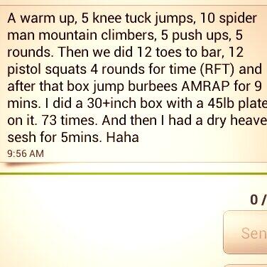 MightyMouse77kg's tweet image. Yeah dry heaving is a workout too lol. #crossfit #wod #burpeehell #feelingaccomplished #7am #TurboCrossFit