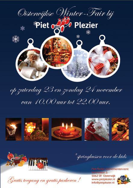 In samenwerking met Fontysstudenten, organiseert Piet Plezier op 23 &amp; 24 november van een winterfair. Gratis entree.