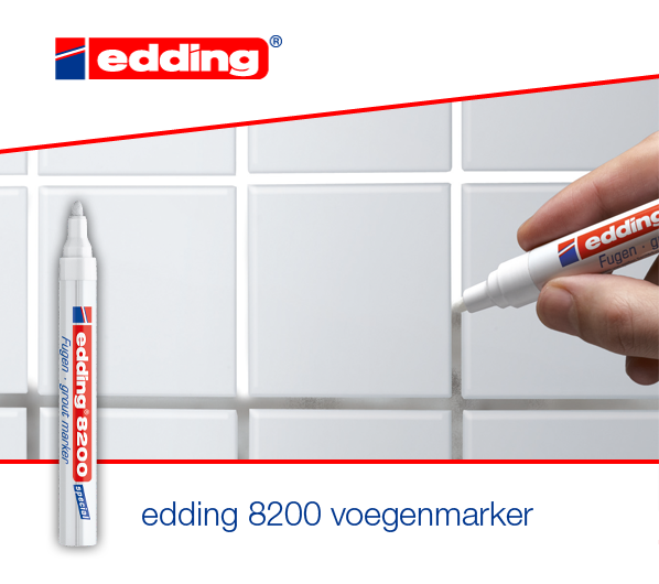eddingbenelux's tweet photo. Je badkamer opnieuw laten stralen? Met de #edding 8200 voegenmarker worden voegen weer mooi wit! http://t.co/jA956stbPZ