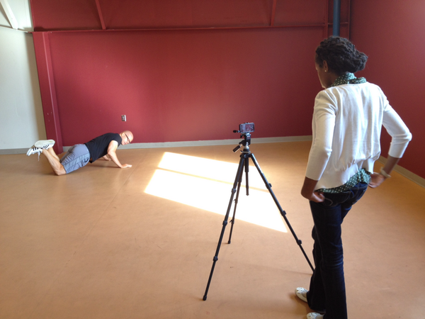 FauxToeJoe's tweet image. @Terricha_CL knocking out some workout vid with trainer Chuck Shelton at Clinton YMCA. #fitness #exercisedemo