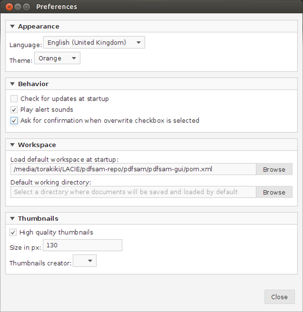 PDFsamOSS's tweet image. Almost finished the new settings panel of #PDFsam using #JavaFX. Here is how it looks running it with #Java8