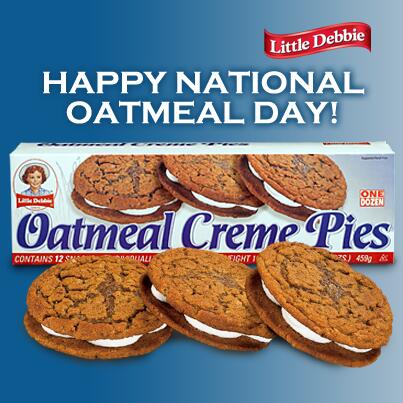 LittleDebbie's tweet photo. RT if you'd like to win 2 cartons of Oatmeal Creme Pies on #NationalOatmealDay. You could be our next winner! http://t.co/SMRBvN43gf