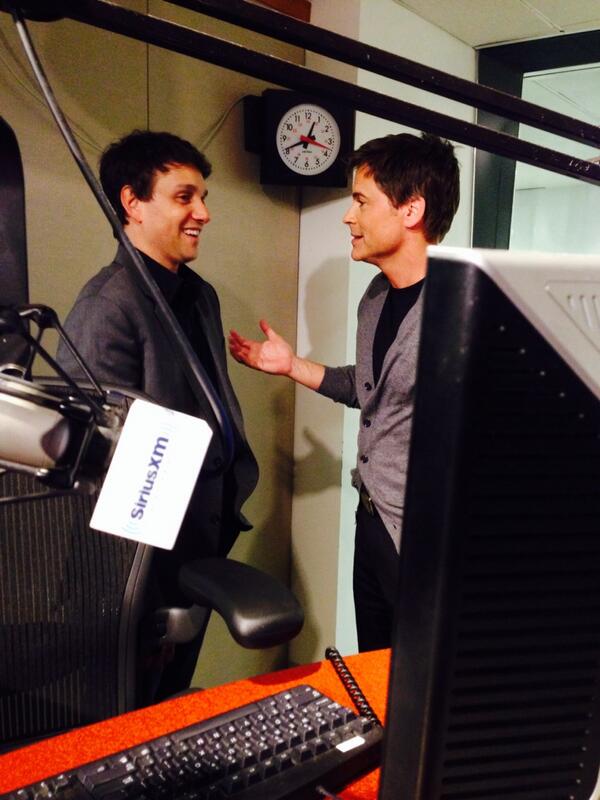 RobLowe's tweet photo. Outsiders reunion just now at E Street Radio #StayGoldJohnny http://t.co/3gyjj2ZBID