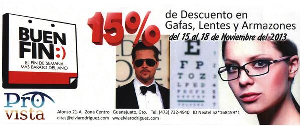 ELVIADRA's tweet photo. Prepárate para el  Buen Fin pues tenemos grandes descuentos, visítanos en Óptica Provista http://t.co/QN8OS8N0qL