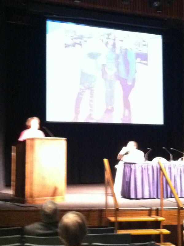 OccupySandyNJ's tweet image. #OSNJ Organizer Alyssa Durnien taking the podium at #PostSandy Conference