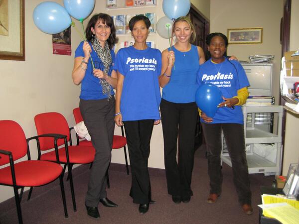 LyndeDerm's tweet photo. Where you wearing your blue for support?! How did you celebrate #worldpsoriasisday ?? @NPF @canadianpsoriasisnetwork http://t.co/38ZSKsIGRj
