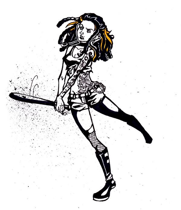 InterventionSys's tweet photo. A quick inky doodle of Star from the DDG and Doll Parts books by @HORRORHOO http://t.co/jSOhgFemd3