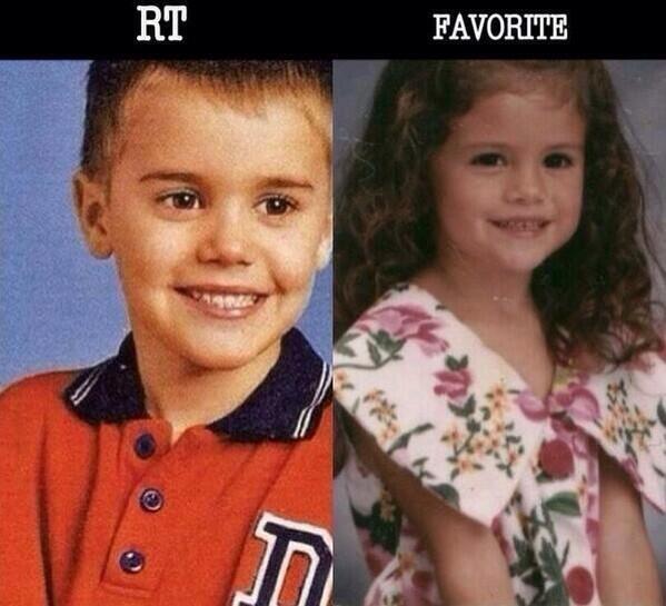 skylauw's tweet photo. Who was cuter? 
RT for Justin Bieber 
FAV for Selena Gomez http://t.co/0j8alEONgc