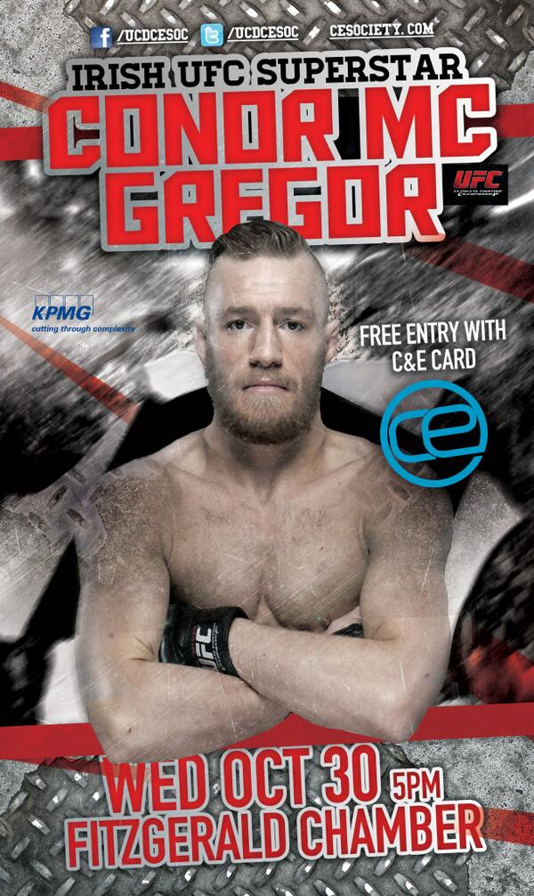 TheNotoriousMMA's tweet photo. Tomorrow @ 5pm I will be @ University College Dublin 2 receive Honorary Lifetime Membership https://t.co/e6SG1pqO31 … http://t.co/7qW0CCgCgk