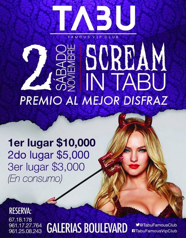 DaniCVillanueva's tweet photo. Sábado 2 de noviembre en @TABUFamousClub #reserva 9611727764 @TuxRecomienda @TABU_REHAB http://t.co/eDHSF439wD