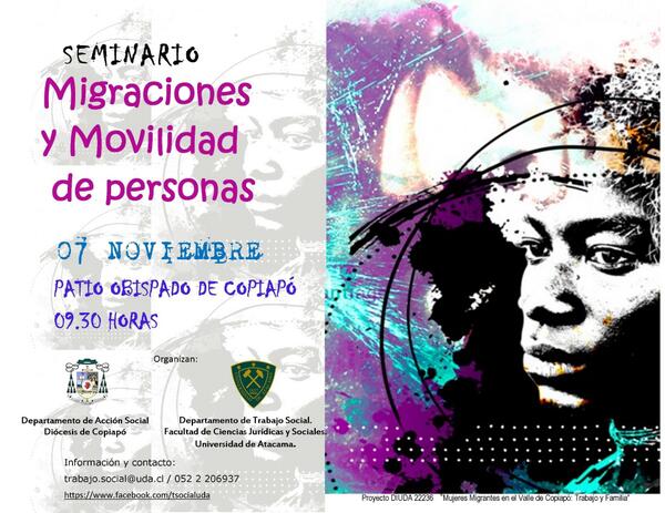 Invitamos a todxs a participar del seminario: Migraciones y Movilidad de personas/ 07 nov. 9:00/ Patio obispado Copp