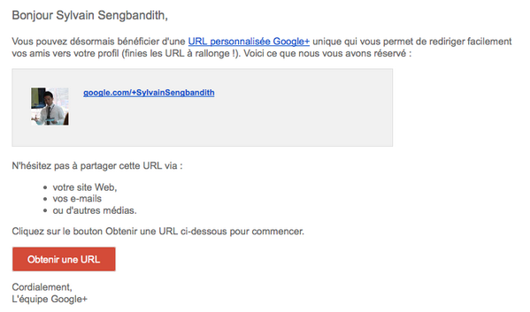 SylvainSENG's tweet image. C'est officiel les #VanityURL débarquent sur #GooglePlus cc @CMconseils #SocialMedia