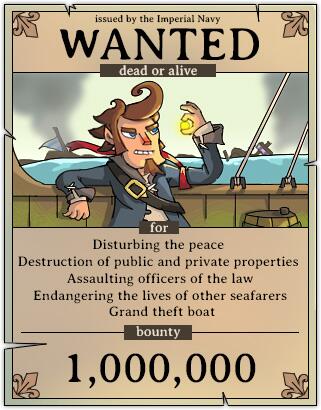 LabuGames's tweet image. The sea is not safe anymore, as the Imperial Navy has issued a bounty for this treacherous pirate&apos;s head!