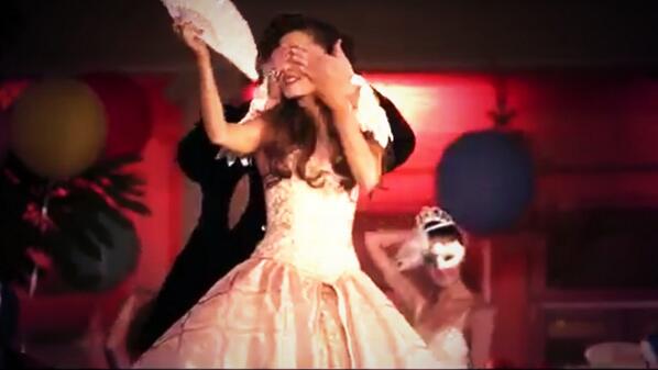 shannonleann92's tweet photo. Just awkwardly behind Ariana and Patrick by myself during their romantic moment... #thirdwheel #RightThereVideo http://t.co/JdlmT995zu