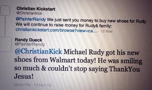 ChristianKick's tweet image. Best Tweet I received all day. God bless those who helped. You can continue to help Rudy: ChristianKickstart.com