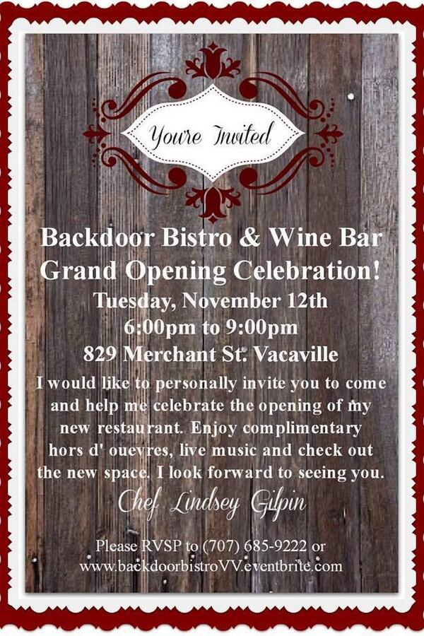 Excited for the official opening of this local gem! #farmtotable #backdoorbistro