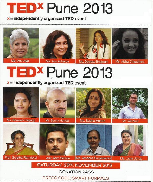 TEDxPune's tweet photo. 23rd Nov - Mark your calendar! #TEDxPUNE http://t.co/FhlCZF7DBh