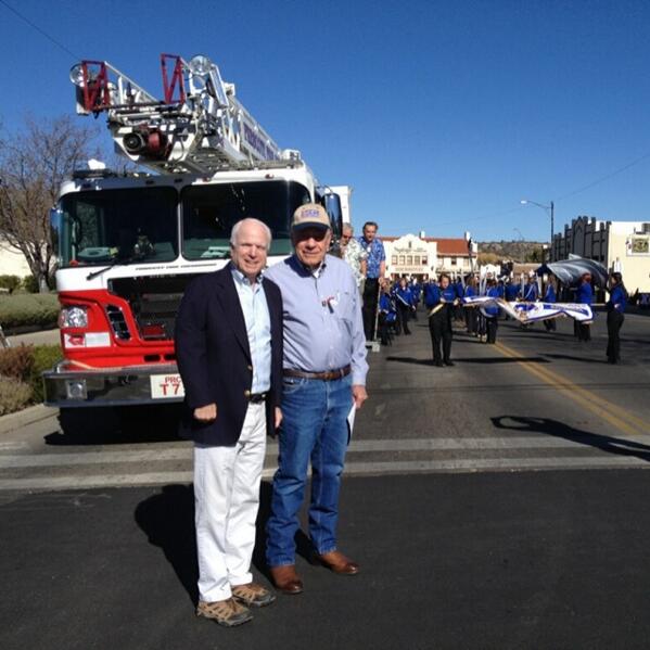 With my old friend #Prescott Mayor Marlin Kuykendall before today's #VeteransDay parade