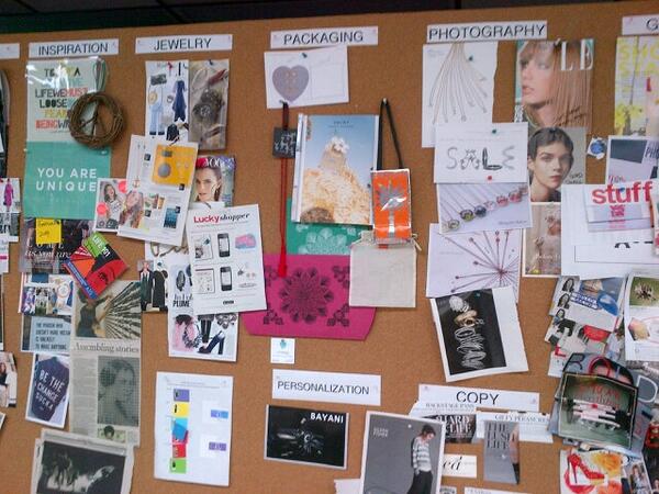 samanthaslaven's tweet photo. Loved visiting @DogearedJewelry today to preview the SP14 collections! Inspiration boards always...inspire... http://t.co/ISX8yBwApu