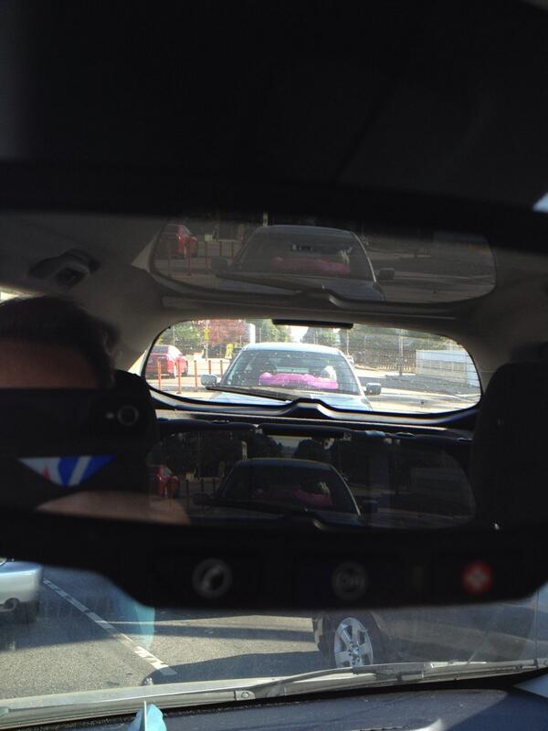 PunLyft's tweet photo. Car behind me almost hit me twice, must help that he can't see out the lower third of his window @lyft http://t.co/vJVxfQDVy6