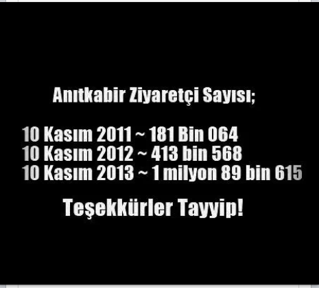 Sayın Başbakan Recep Tayyip Erdoğan'a teşekkür ederiz.