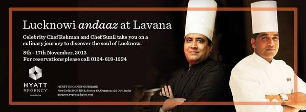 Don't miss out on celebrity Chef Rehman and Chef Sunil taking you on a culinary journey through Lucknow #HyattIndia30