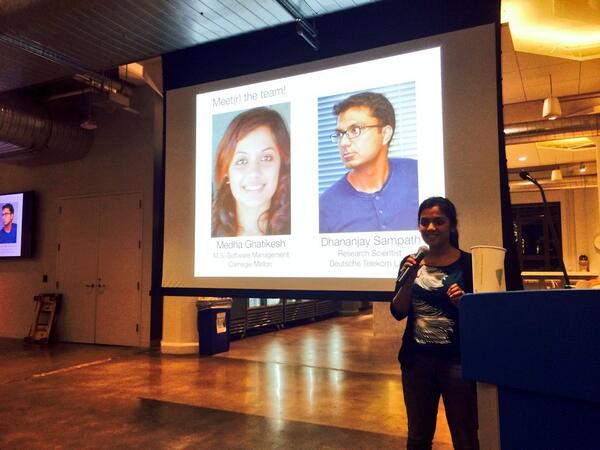 RiviTeam's tweet image. The audience can't wait to use Meet(r) by Medha and Dhananjay #codepath